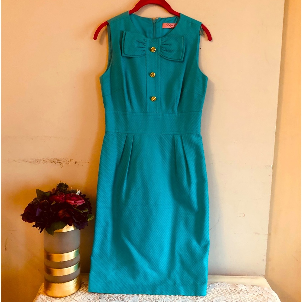 Teal blue green dress
